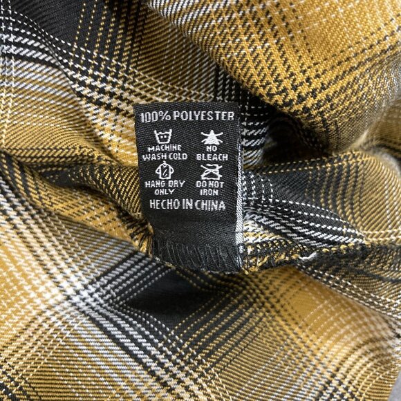 DIXXON The Fxck Cancer Flannel Men's 2X Gold Plaid Button Shirt 2XL - Picture 6 of 10